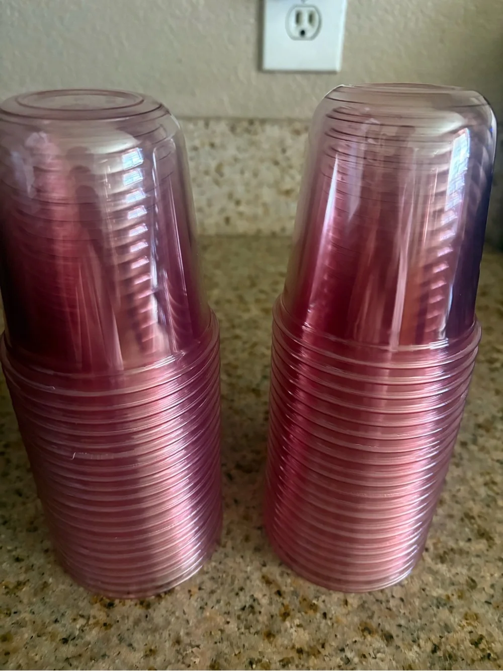 Pink Disposable Plastic Party Cups - Pack of Clear Pink Cups